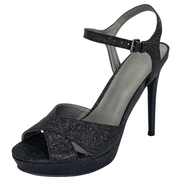Guess Shoes - Guess Jordie Black Glitter Metallic Womens Heels Size 7.5M